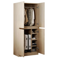 KLEIDERSCHRANK 70/40/170 cm holzfarben aus Holz mit 2 Türen und Fächern - Naturfarben, Holz (70/170/40cm) - OKWISH