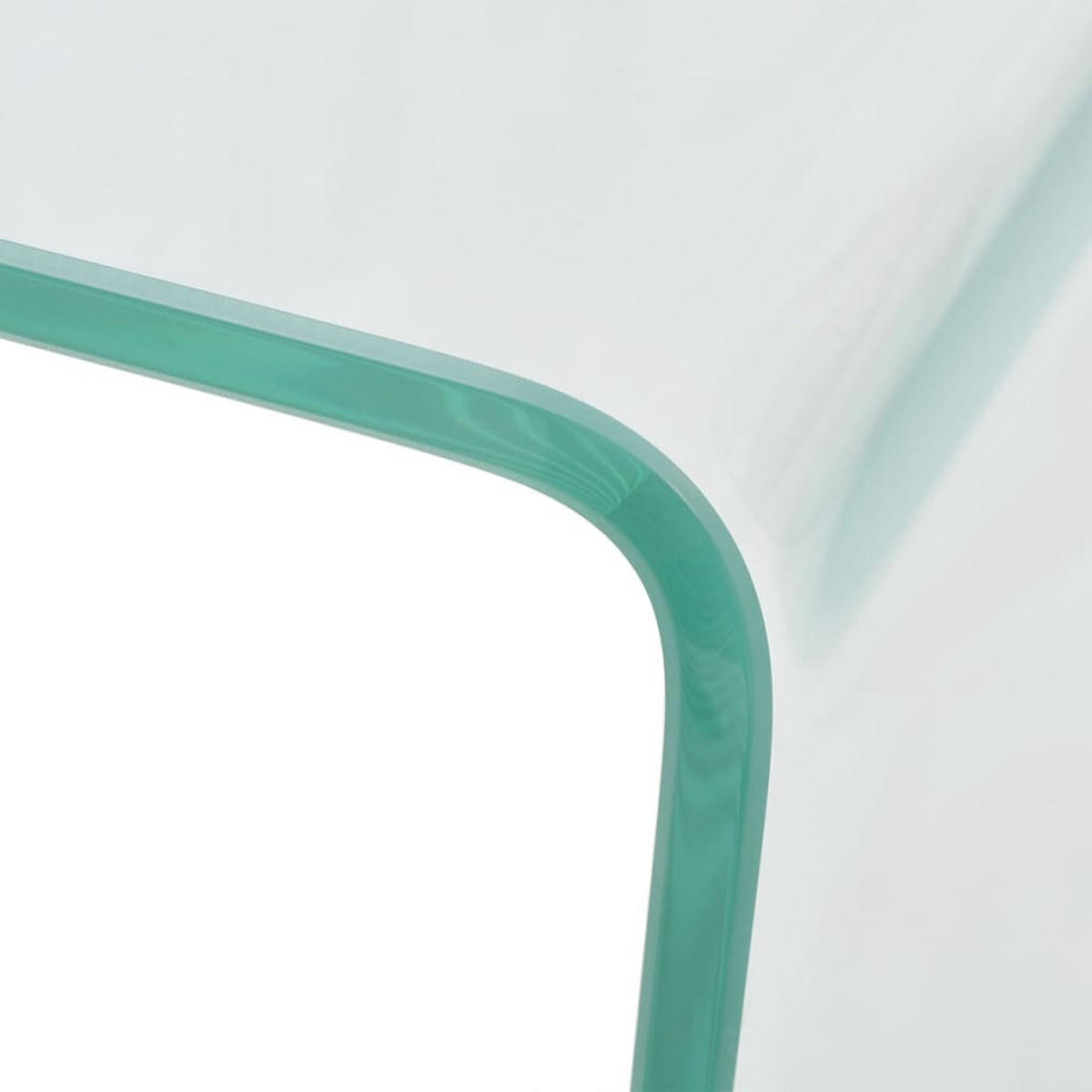 COUCHTISCH 49,5/50/45 cm aus Gehärtetem Glas Transparent U-Form - Transparent, Glas (50/49.5/45cm) - vidaXL