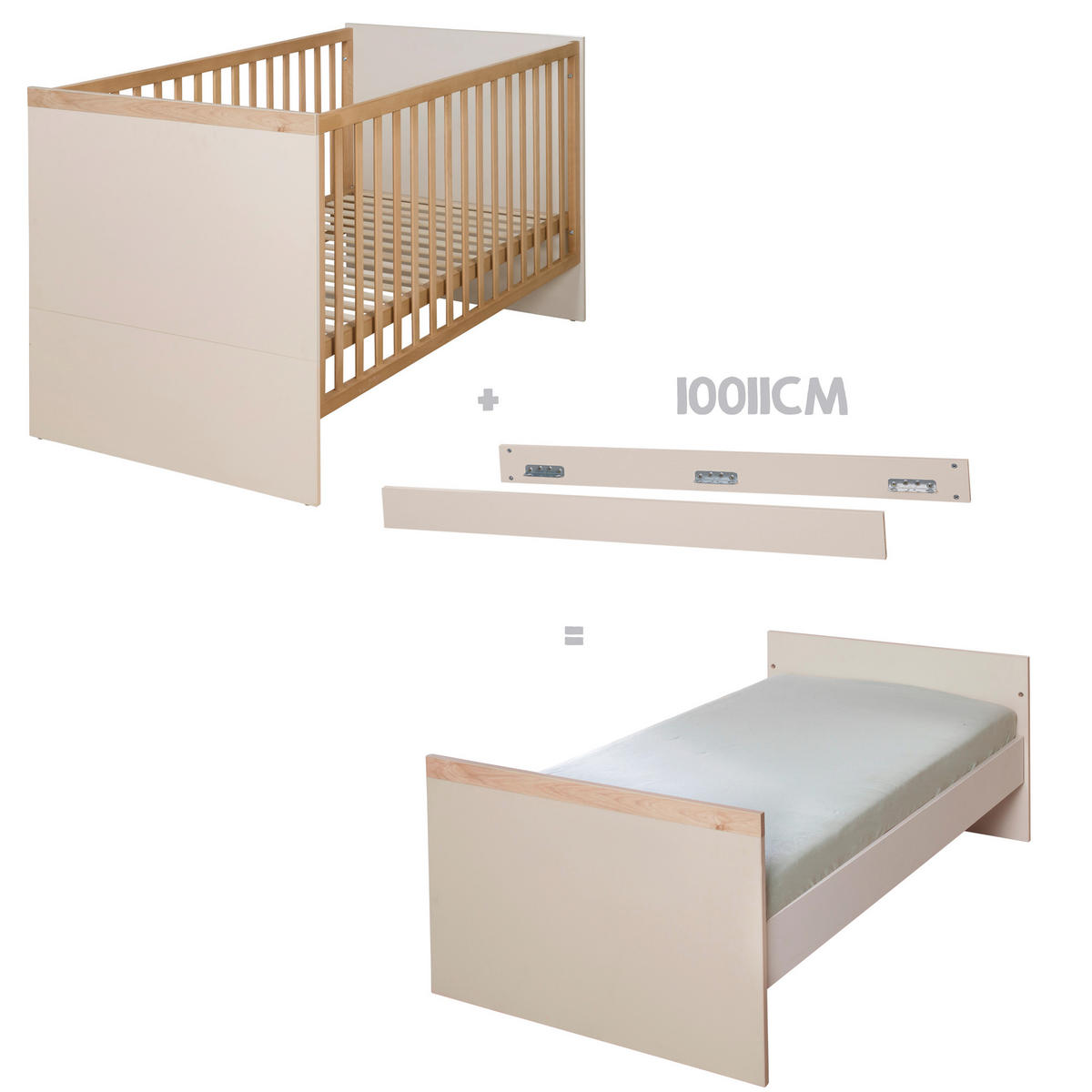 KOMBI-KINDERBETT 70 x 140 cm Jil - Kaschmir, Holz (70/140cm) - Roba