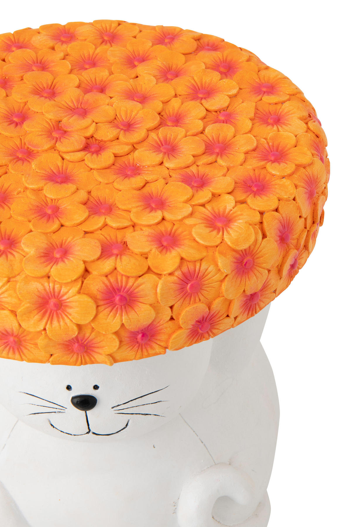 BEISTELLTISCH KATZE Weiß - Weiß, Glas/Naturmaterialien (32.5/32.5/34.5cm) - J-Line