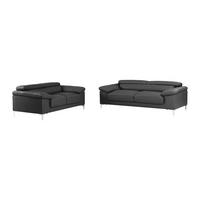 COUCHGARNITUR - 5 Personen - leder - anthrazitgrau Solange - Anthrazit, Leder (176/73/103cm) - Vente-Unique