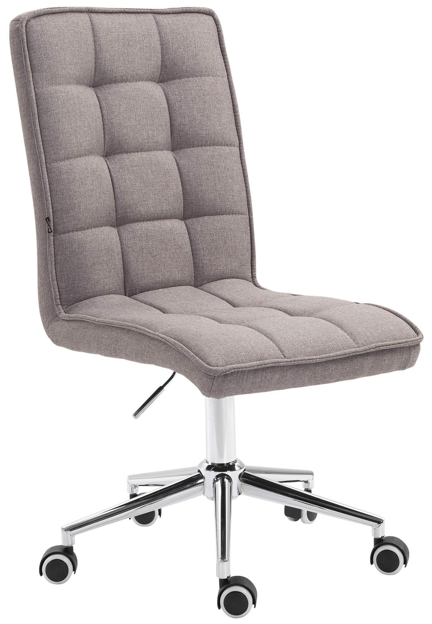 DREHSTUHL Stoff hellgrau - Chromfarben/Hellgrau, Textil/Metall (43/90/61cm) - CLP