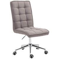 DREHSTUHL Stoff hellgrau - Chromfarben/Hellgrau, Textil/Metall (43/90/61cm) - CLP