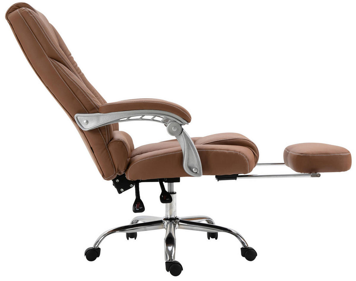 BÜROSTUHL Pacira, Kunstleder Hellbraun - Hellbraun, Textil/Metall (68/127/64cm) - TPFLiving