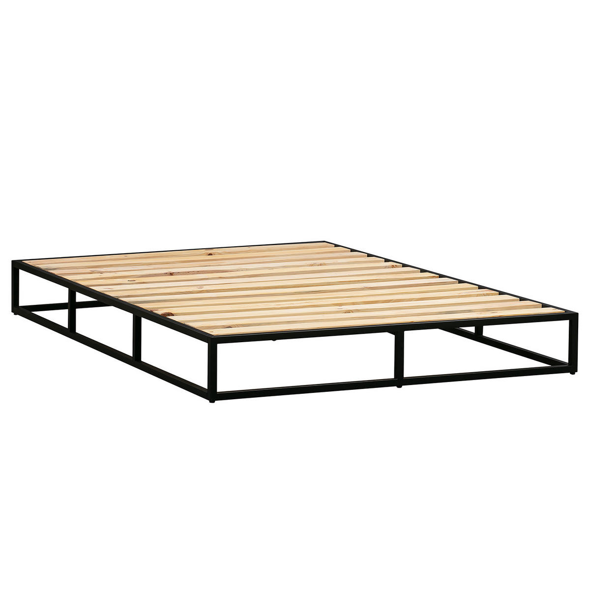 METALLBETT - Schwarz, Metall (140/200cm) - home24