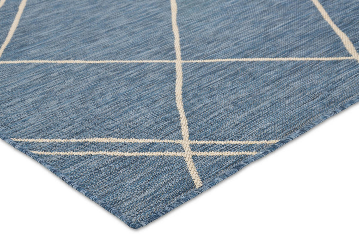 OUTDOOR-TEPPICH Terrace Azurblau/Weiß 160x220 cm - Multicolor, Textil (160/220cm) - Vercai Rugs