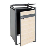 1ER MÜLLTONNENVERKLEIDUNG Buche Dekor - Buchefarben, Metall (68/117/80cm) - MCW