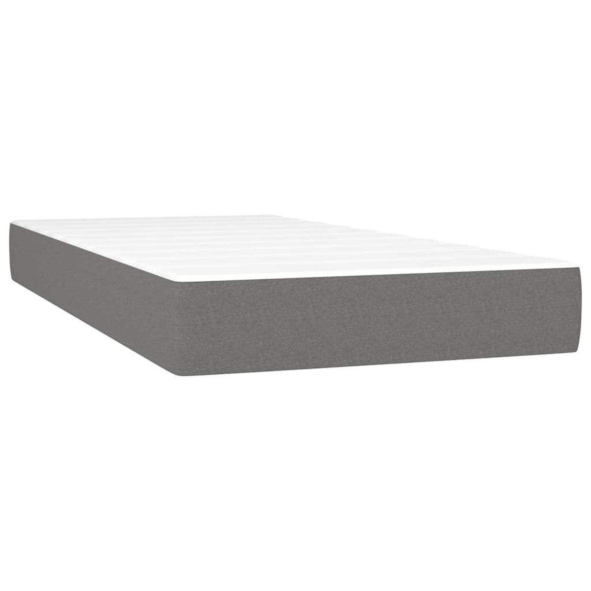 BOXSPRINGBETT Mit Matratze Dunkelgrau 80/200 Cm Stoff - Weiß, Textil (80/200cm) - vidaXL