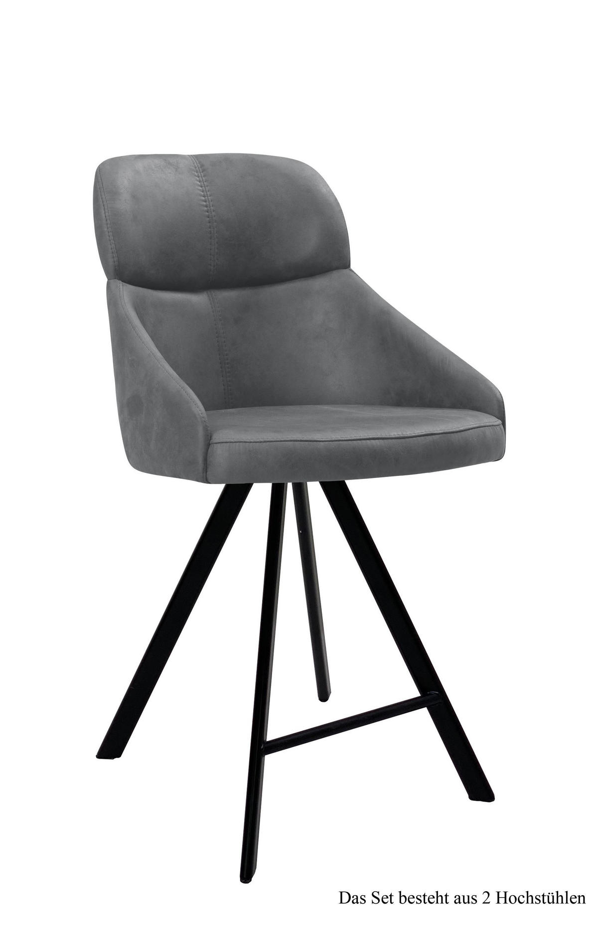 THEKENSTUHL (2er-Set) Derzhka 52x99x63 Schwarz/Grau - Schwarz/Grau, Kunststoff (63/99/52cm) - 58aufmkessel