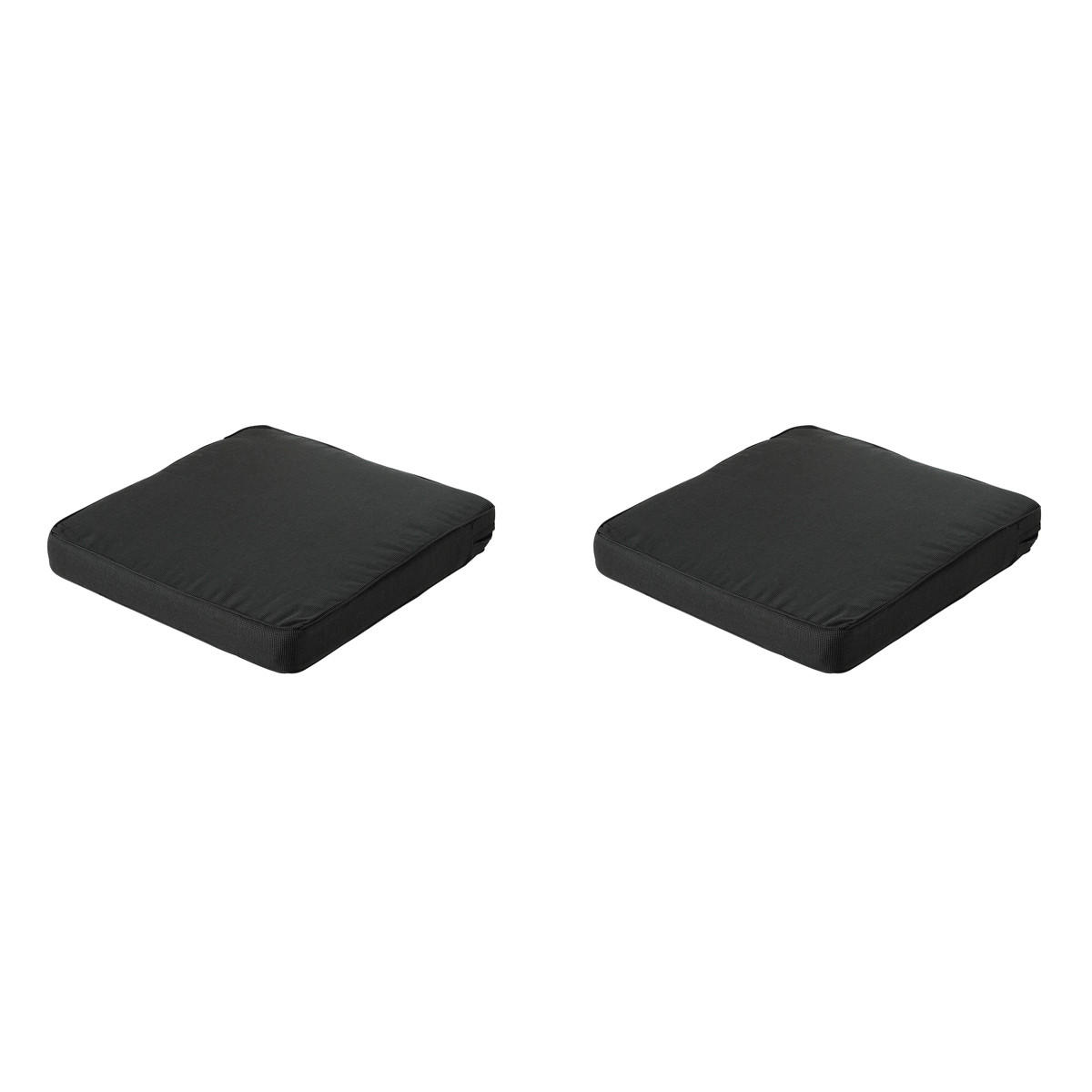 SITZKISSEN Rippe 60/60 cm 2er-Set - Schwarz, Textil (60/8/60cm) - Madison