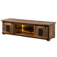 TV-BOARD Mango / Altholz 180x55x50 natur lackiert RAILWAY LUX #130 - Naturfarben, Holz (180/50/55cm) - Massivmoebel24