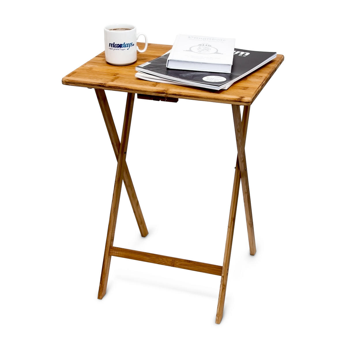 BEISTELLTISCH - Hellbraun, Holz (38.5/48/63cm) - Relaxdays