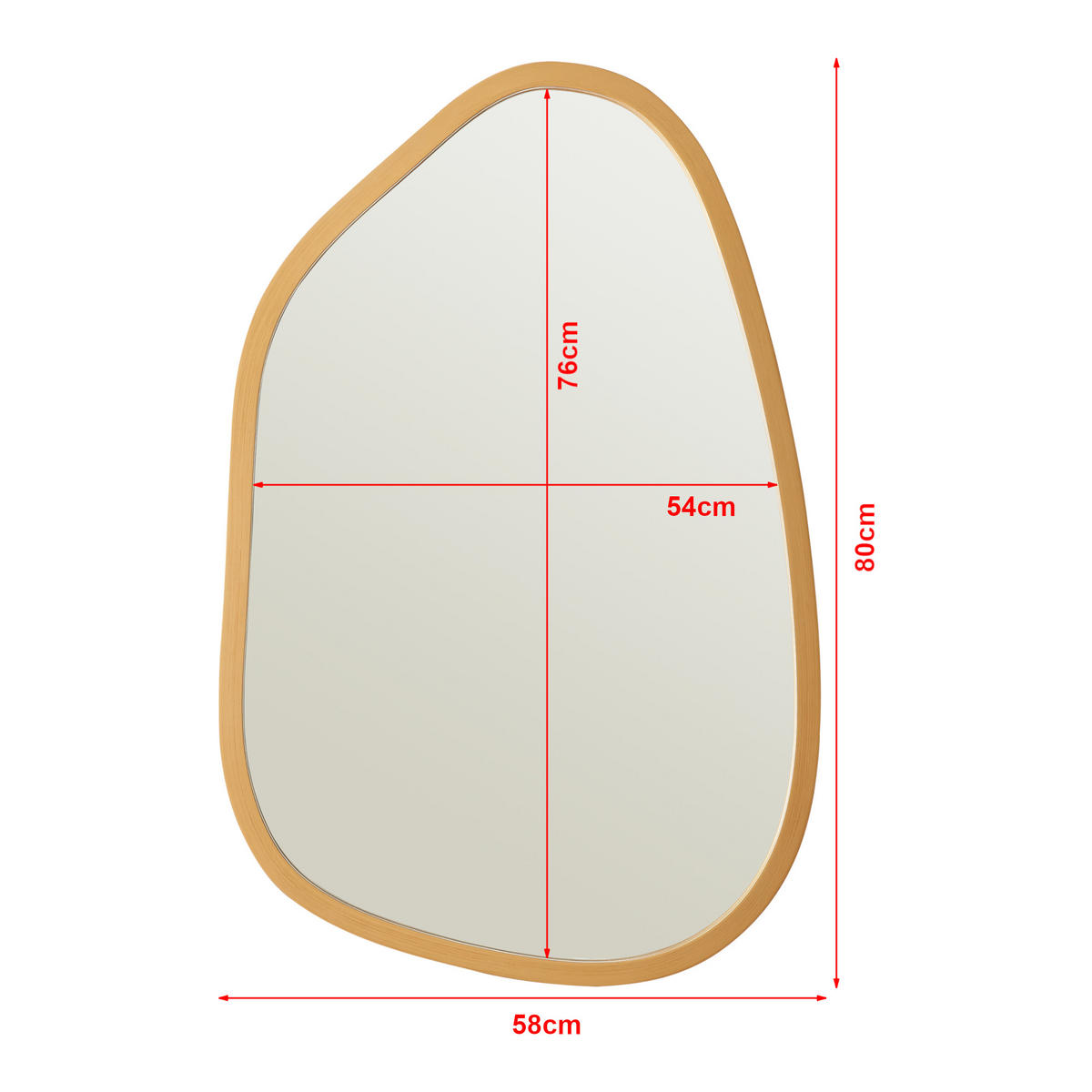 WANDSPIEGEL Filiano - Goldfarben, Glas/Holzwerkstoff (58/80/1.8cm) - [en.casa]