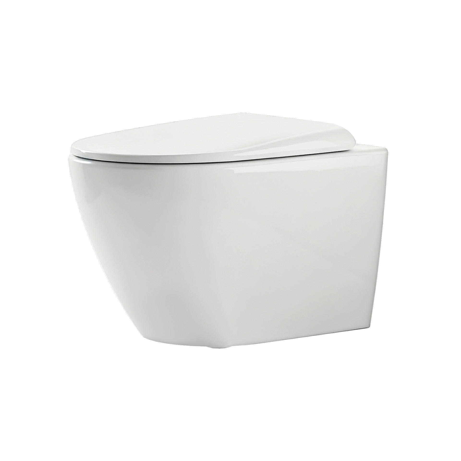 EMKE TOALETA na stěnu bez splachovacího okraje CT02 49/37 cm Bílý lesklý