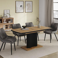 JÍDELNÍ STŮL Fenaro Černý/zlatý dub - černá, kompozitní dřevo (80/120/77.4cm) - Vicco