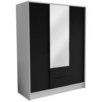 DREHTÜRENSCHRANK CAVA 150,5/200/51 cm Modern Kleiderschrank 3-türig mit Spiegel Weiß - Weiß, Holzwerkstoff (150.5/200/51cm) - MASSENO