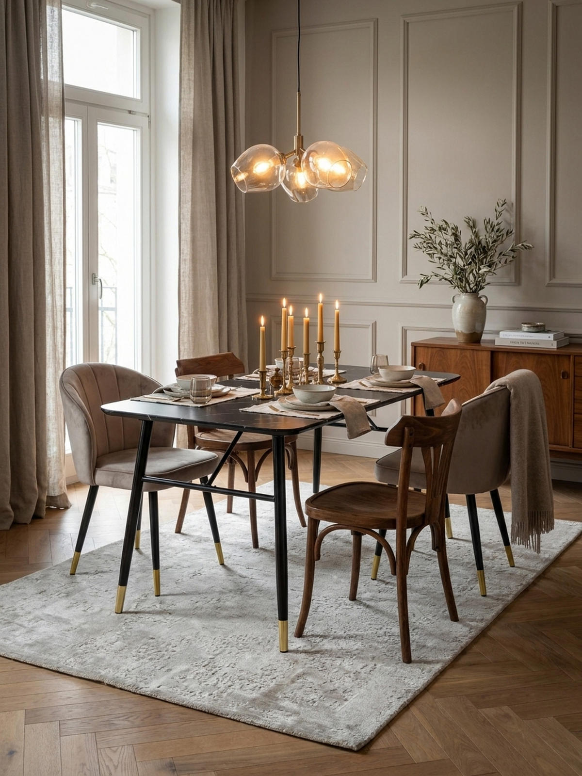 ESSTISCH Marmoroptik Metall Rechteckig Modern Klein, Schwarz 160x80x76 cm - Goldfarben/Schwarz, Holzwerkstoff/Metall (80/160/76cm) - KADIMA DESIGN