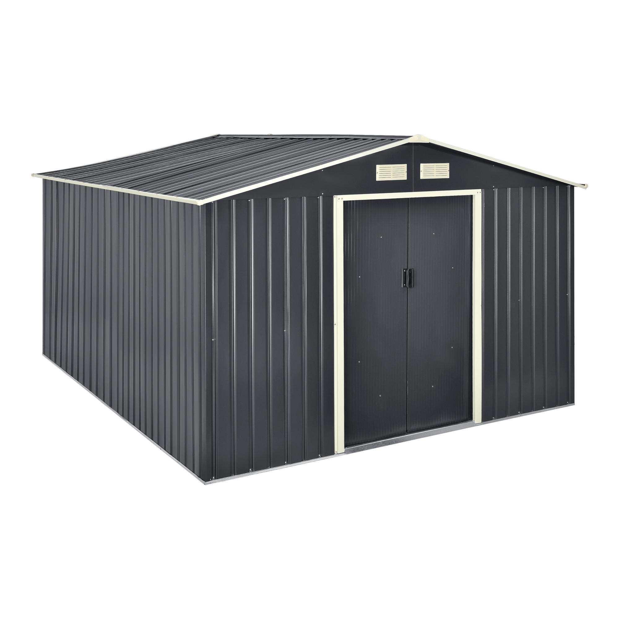 [en.casa] Gartenschuppen Dunkelgrau 277x192x319 cm