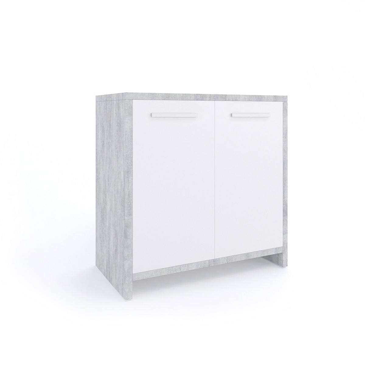 WASCHBECKENUNTERSCHRANK Kiko Beton 58 x 60 cm - Weiß/Grau, Holzwerkstoff (58/60/33cm) - Vicco