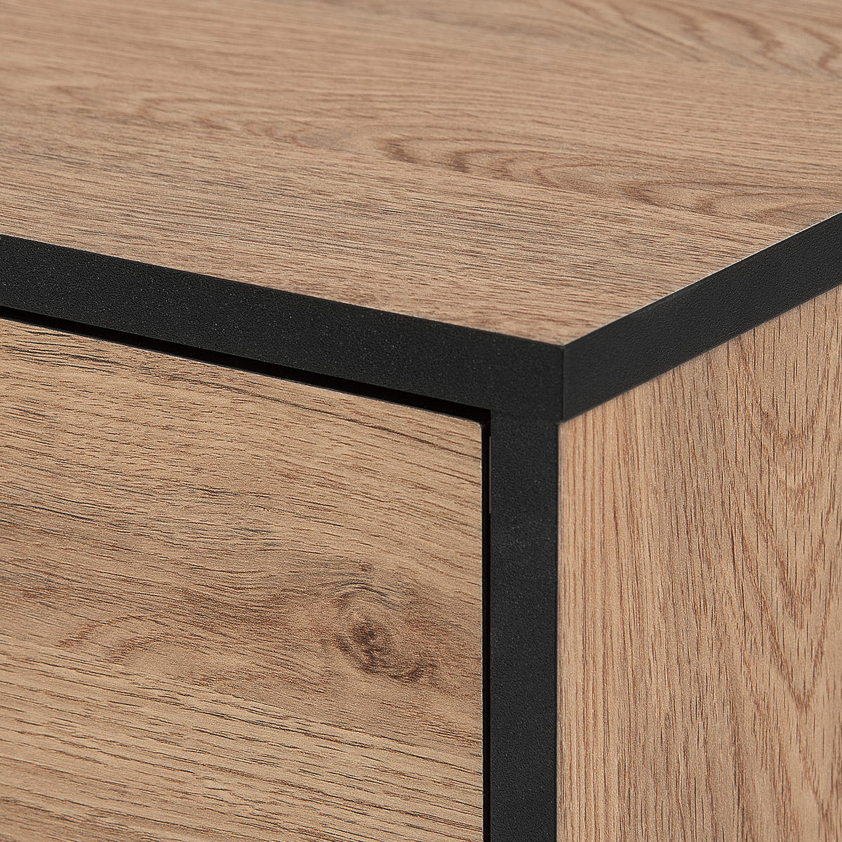 TV-MÖBEL Hellbraun, Schwarz HALSTON 40/120/46 cm - Hellbraun, Holzwerkstoff (120/46/40cm) - Beliani
