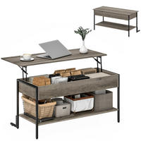 COUCHTISCH DE-15792 klappbare Platte Grau - Grau, Holzwerkstoff (95/40/59cm) - ComfortXL