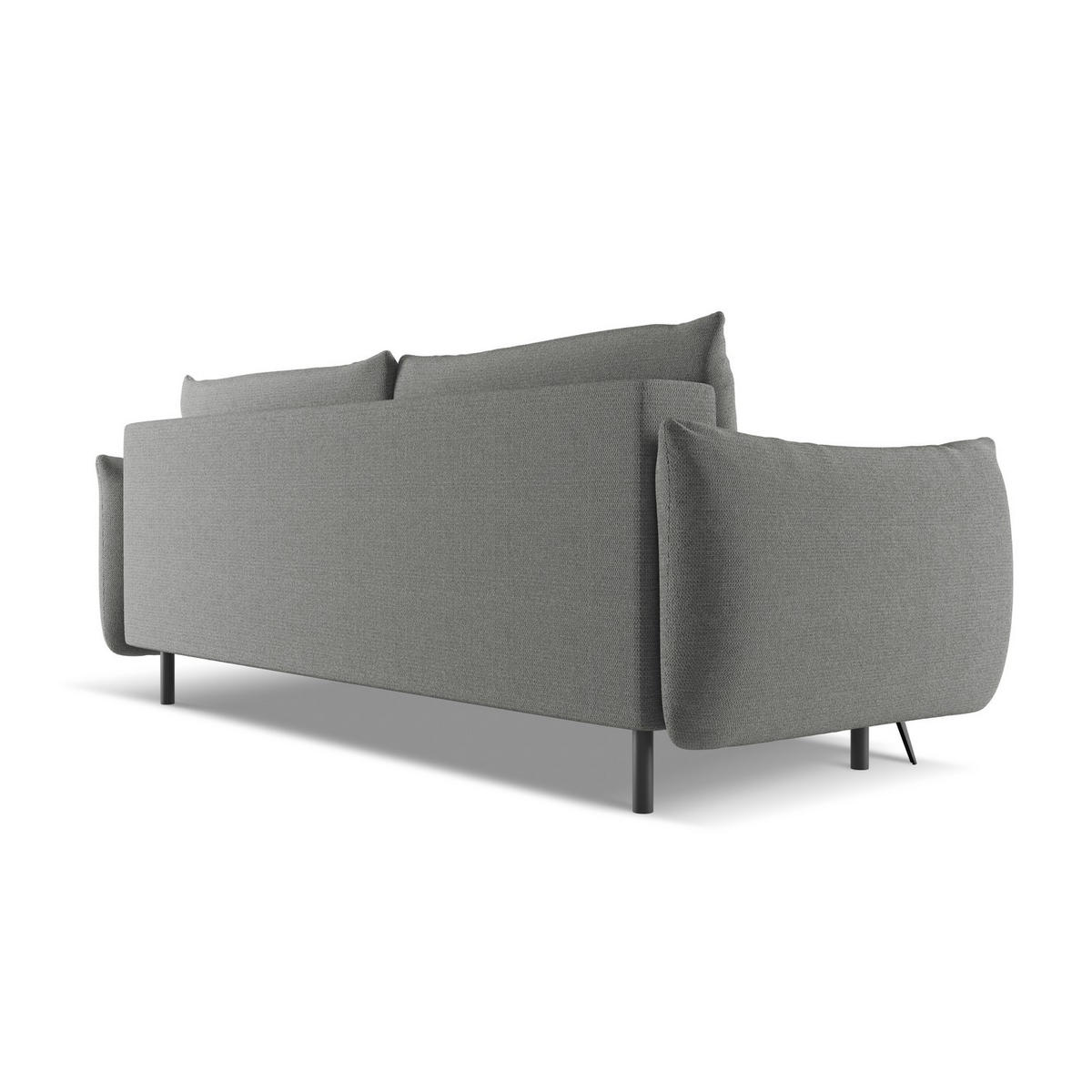 3-SITZER SOFA mit Schlaffunktion Chenille Stoff Grau - Schieferfarben/Schwarz, Textil/Metall (230/86/105cm) - LaMiaSofa