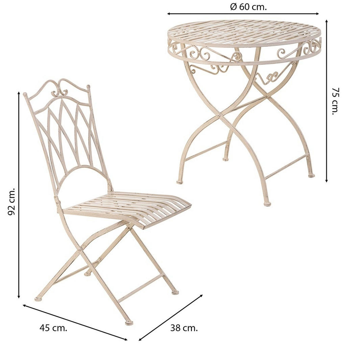 TISCH 3-tlg weiß - Weiß, Metall - Wanderlust