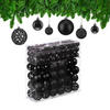 WEIHNACHTSKUGELN-SET 150-tlg. - Schwarz, Kunststoff (6/7/6cm) - Relaxdays