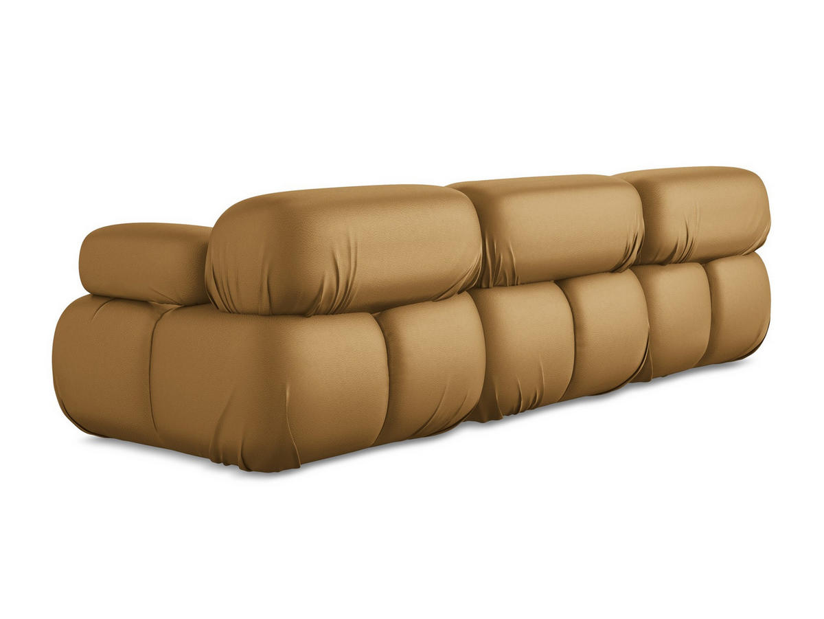 3-SITZER SOFA Kunstleder Braun - Cognac/Schwarz, Leder/Kunststoff (285/70/96cm) - Makamii
