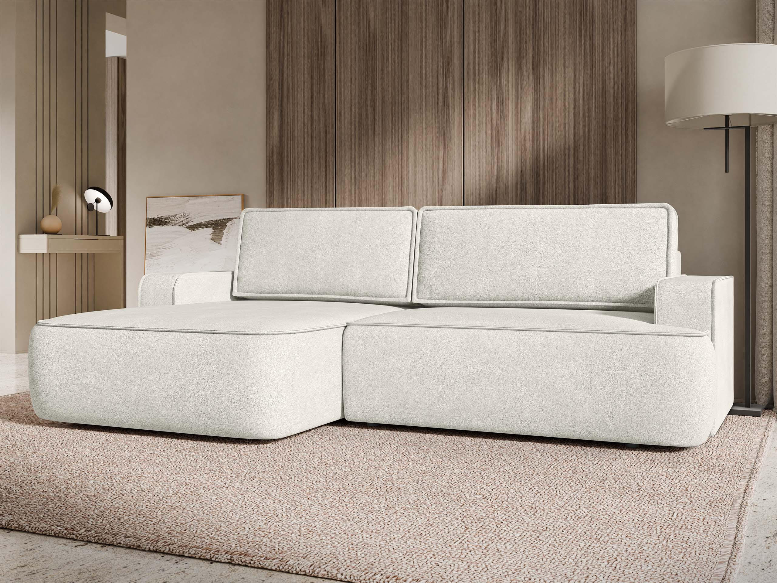 ECKSOFA Mono, Seite: Links - Hellbraun/Schwarz, Holz/Kunststoff (260/168cm) - MIRJAN24
