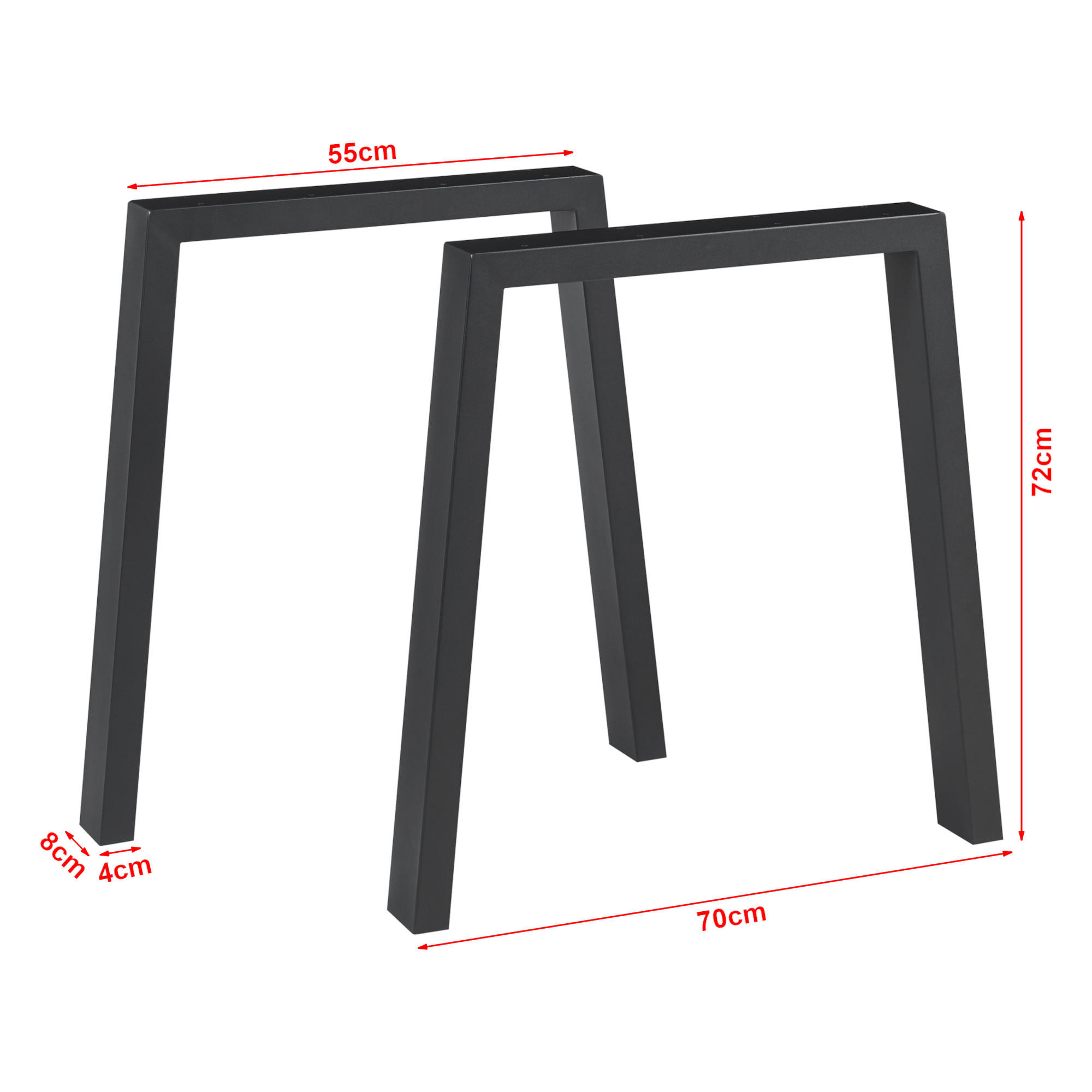 Thumbnail - [en.casa] Tischgestell-Set, Schwarz, Metall, 70x72x8 cm, Esszimmer, Tische, Esstische, Tischsysteme