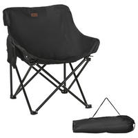 GARTENSTUHL aus Polyester 61x54x66 cm Schwarz faltbar mit Seitentasche und Tragetasche - Schwarz, Kunststoff (54/66/61cm) - Modfu