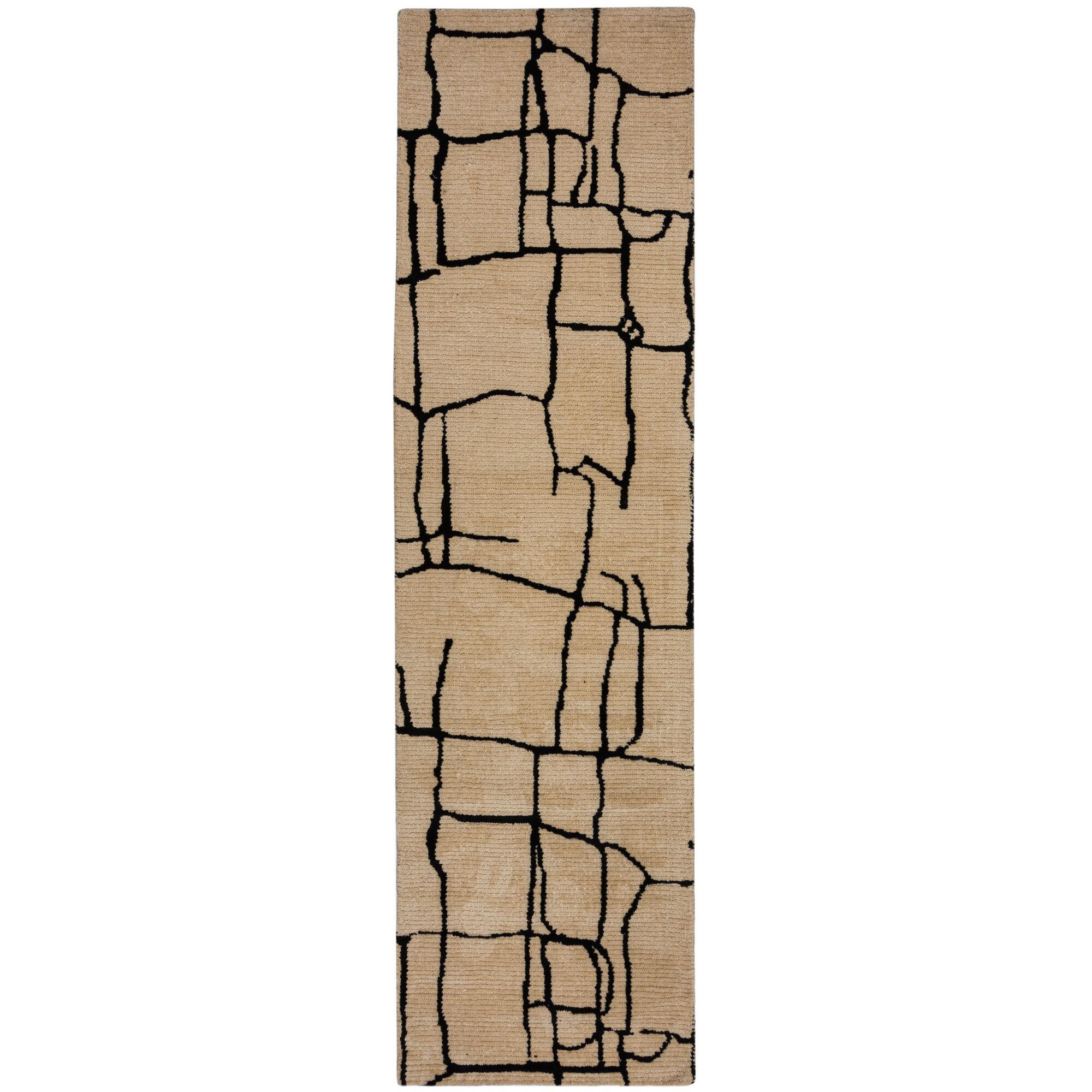 TEPPICH ARLEN, abstrakt, Creme-Schwarz, 80 x 300 cm - Beige, Textil (300/80cm) - KADIMA DESIGN