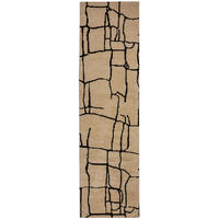 TEPPICH ARLEN, abstrakt, Creme-Schwarz, 80 x 300 cm - Beige, Textil (300/80cm) - KADIMA DESIGN
