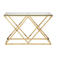 KONSOLENTISCH - 120 cm x 40 cm - glas - transparent, goldfarben Charlotte - Transparent/Goldfarben, Glas (40/120/78cm) - Vente-Unique