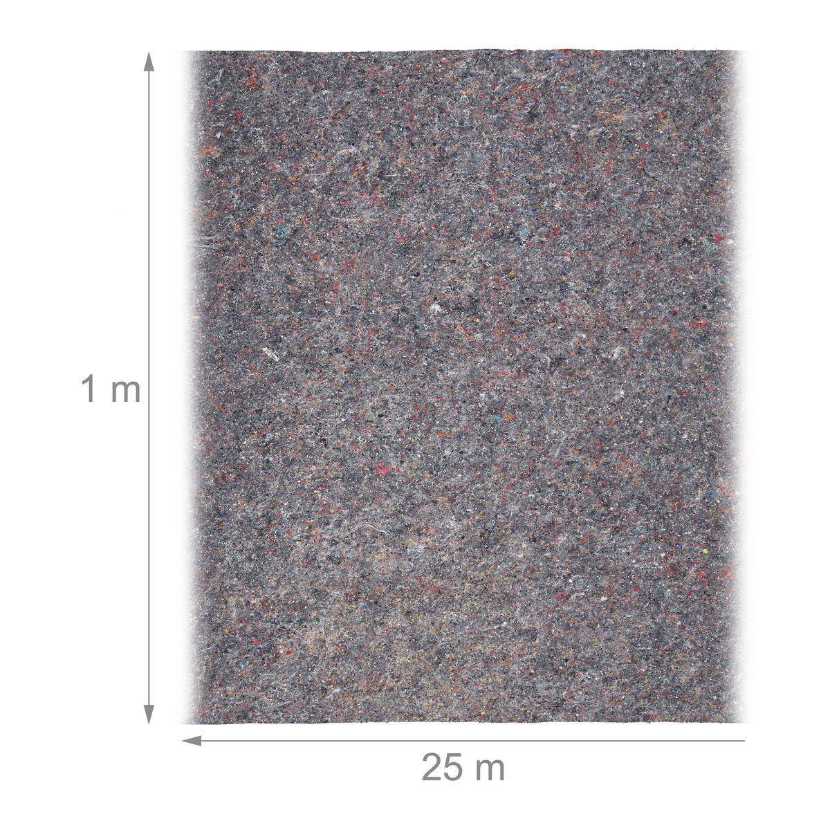 ROUNO Šedé samolepicí 1x25 m 270 g na m² - šedá, textil/plast - Relaxdays