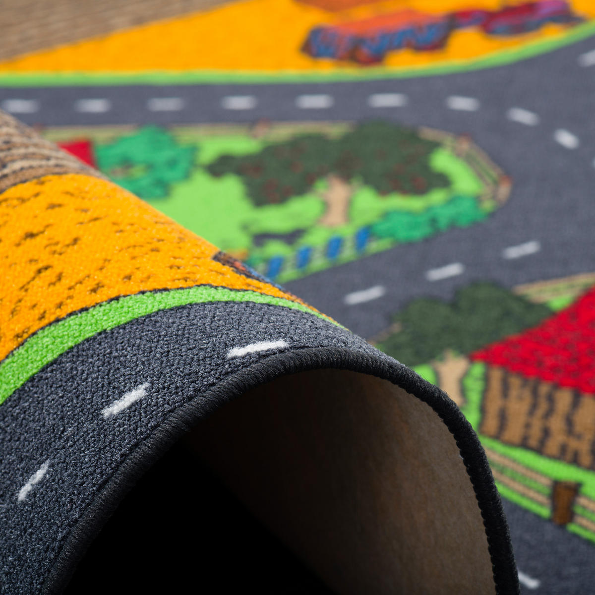 KINDER SPIEL TEPPICH BAUERNHOF RUND - Grün, Textil (133/133cm) - Snapstyle