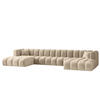 ECKSOFA, U-from, Sofa Grand U XL modular stoff Salvador Beige - Beige, Holz (179/408cm) - Kaiser Möbel