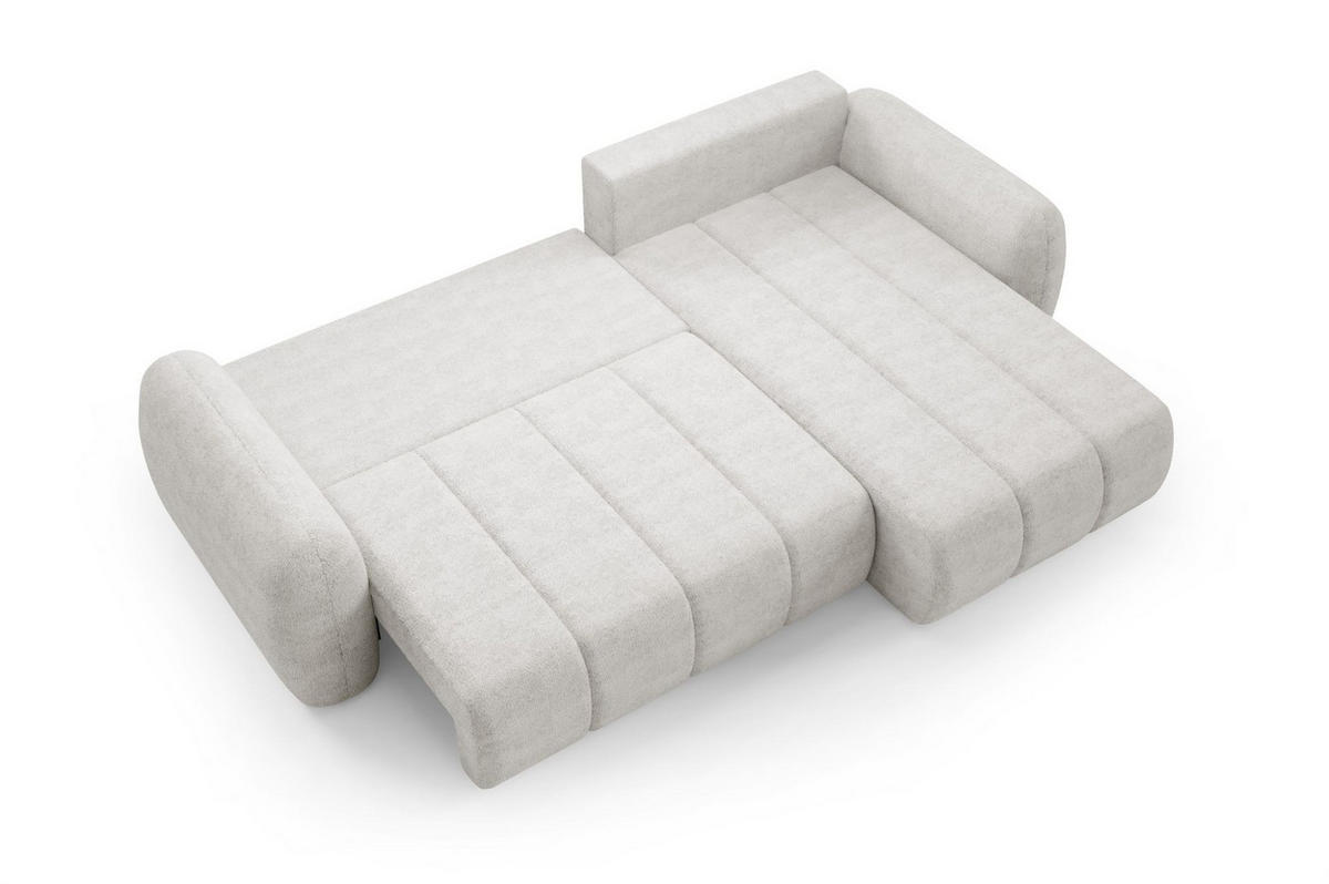ECKSOFA Caria Mit Schlaffunktion - Weiß, Holzwerkstoff/Textil (304/190cm) - Fun Möbel