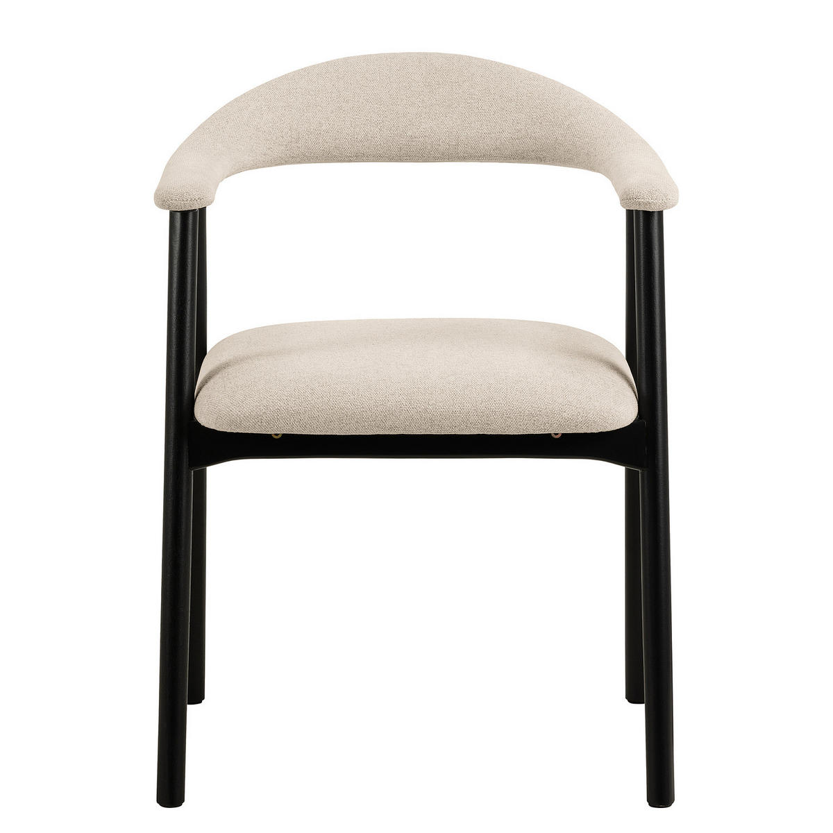 ARMLEHNENSTUHL - 2er-Set - Creme/Schwarz, Holz/Textil (56/76/54cm) - home24