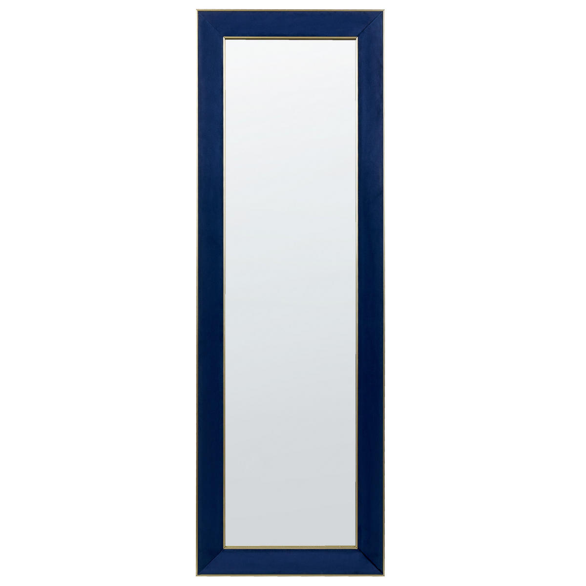 STEHSPIEGEL Samt 50/150 cm marineblau/gold Lautrec - Blau/Goldfarben, Textil (50/150/33cm) - Beliani