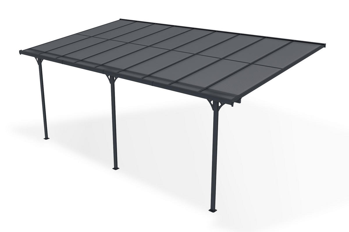 PERGOLA / CARPORT Kleo Grau 5,5m x 3m - Grau, Metall (556/270/300cm) - Cazeboo