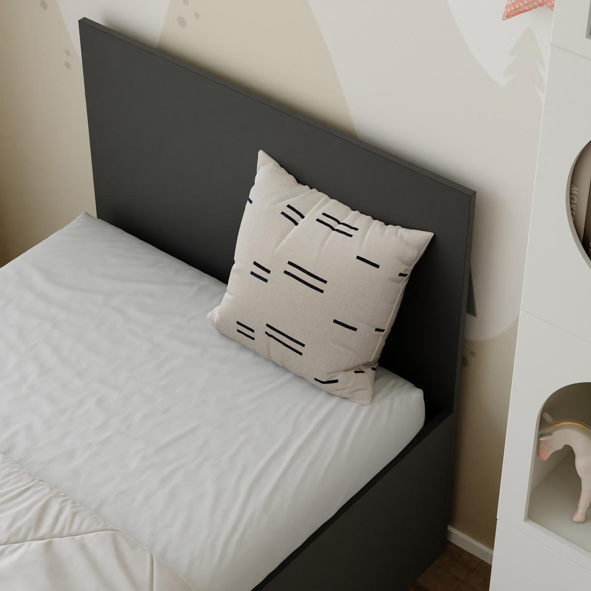 BETT SIMPLE 90/200 cm Bettkasten, ohne Matratze, Schwarz - Schwarz, Holz/Holzwerkstoff (90/200cm) - Idohome