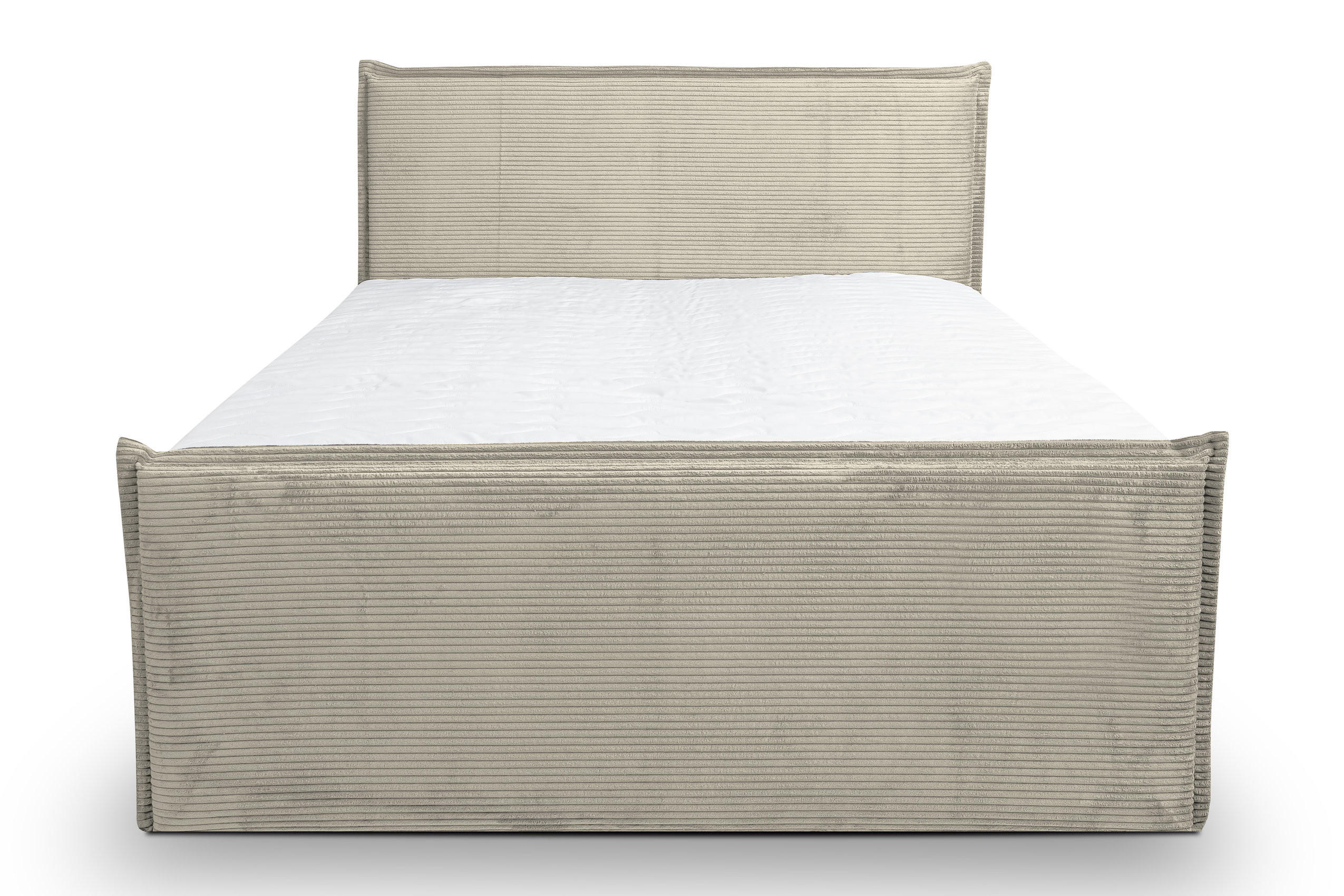BOXBETT Vanessa mit 2 Bettkästen, 140x200, Farbe: Beige, Cordstoff, mit Bonell-Matratze inkl. Topper - Beige, Holz/Kunststoff (140/200cm) - VENASI MÖBEL