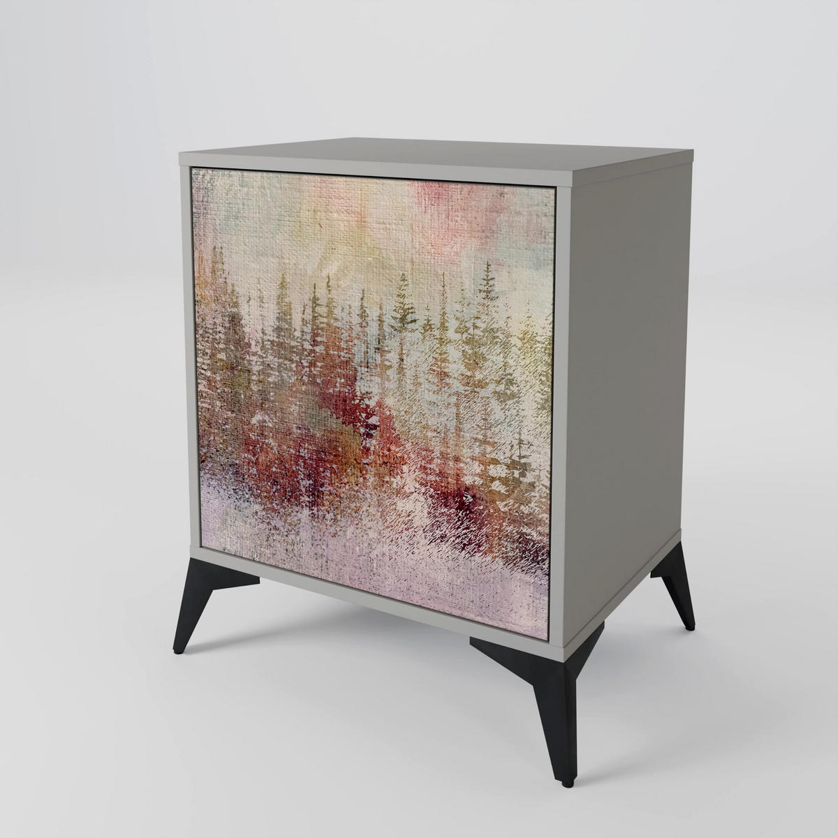 SIDEBOARD VEILED SUMMIT, Grau, 57,5x42x57,5 cm, Ohne Füße - Multicolor/Grau, Holzwerkstoff (57.5/57.5/42cm) - SpaceRebels
