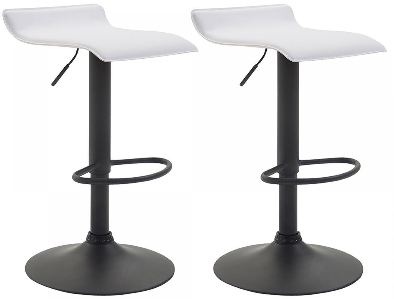 BARHOCKER 2er Set Lederlook weiß - Walnussfarben/Schwarz, Textil/Metall (36/63/39cm) - CLP