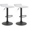 BARHOCKER 2er Set Lederlook weiß - Walnussfarben/Schwarz, Textil/Metall (36/63/39cm) - CLP