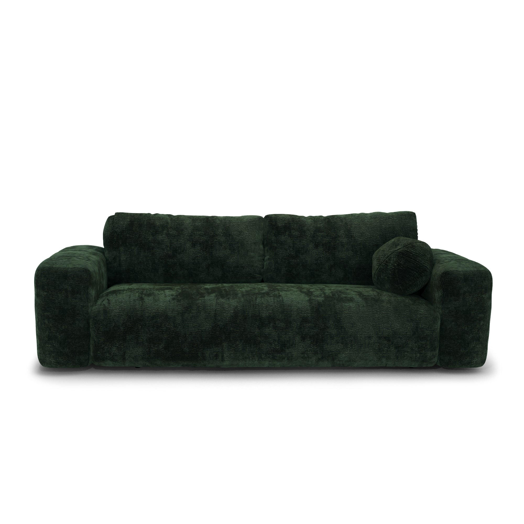 SCHLAFSOFA mit Stauraum LIOR Gemusterter Samt Tannengrün 260cm - Waldgrün/Dunkelgrün, Textil (260/83/100cm) - Premium Interiors