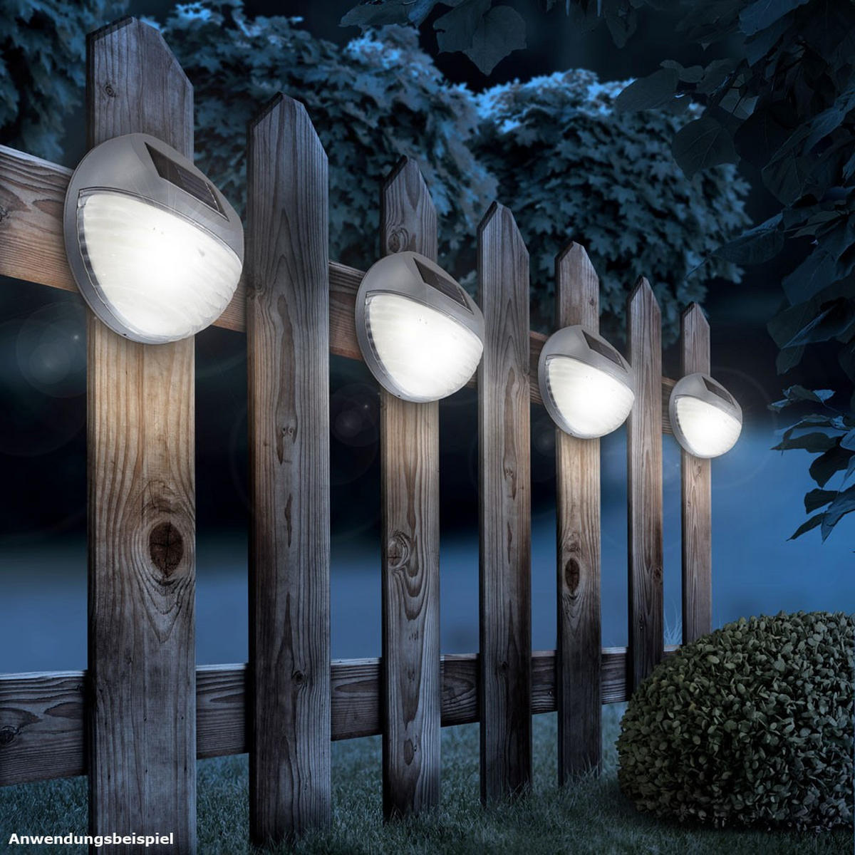 LED ZAUNLEUCHTE Kunststoff Grau - Grau, Kunststoff (4/4/4cm)