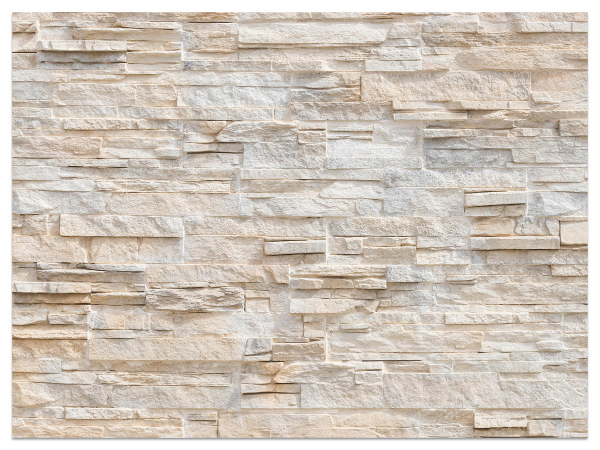 FOTOTAPETE für Wohnzimmer Beige Ziegel Rustikal Wand 300x210 - Beige/Braun, Papier (300/210cm) - Muralo